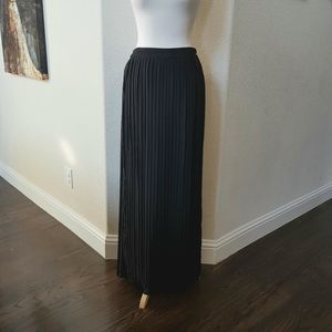 Sabine Black Pleated Maxi Skirt
